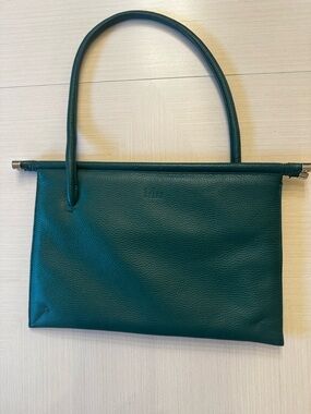 BEHOO Forest Green Leather Frame Bag Minimalist Quiet Luxury NWOT